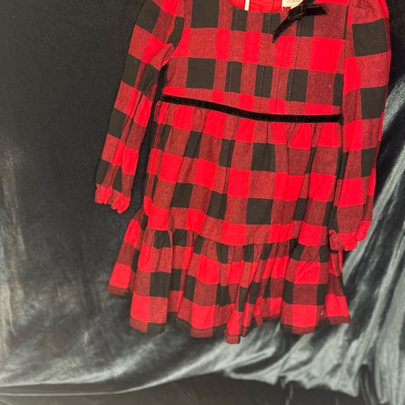 Red and Black Plaid Kids Dress - Picture 3 of 4